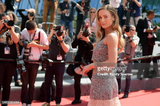 Member of the Jury Brie Larson attends the "Perfect Days" red carpet during the 76th annual Cannes film festival at Palais des Festivals on May 25,...