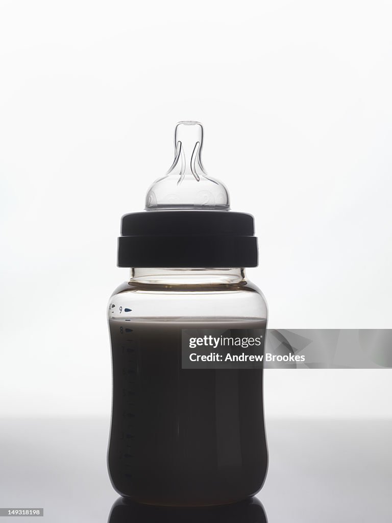 Silhouette of baby bottle