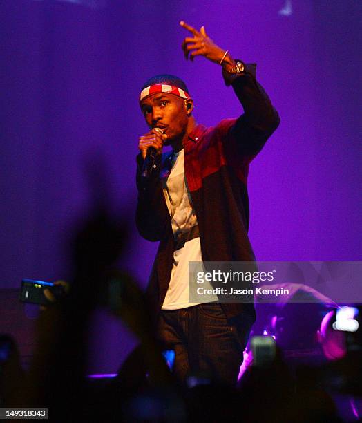 Singer Frank Ocean performs at Terminal 5 on July 26, 2012 in New York City.