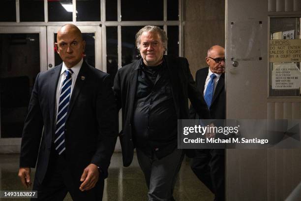 Steve Bannon, former advisor to President Donald Trump, leaves after a court appearance at NYS Supreme Court on May 25, 2023 in New York City. Bannon...