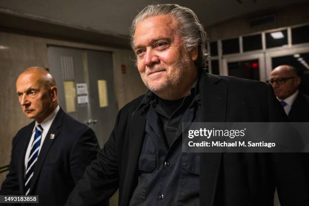 Steve Bannon, former advisor to President Donald Trump, leaves after a court appearance at NYS Supreme Court on May 25, 2023 in New York City. Bannon...