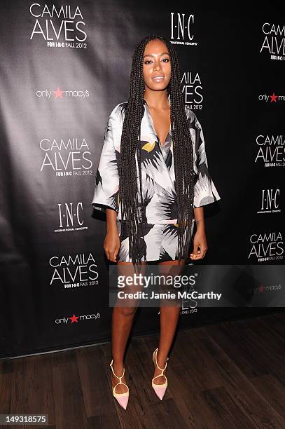 Solange Knowles attends INC International Concepts Unveils Camila Alves As Brand Ambassador on July 26, 2012 in New York City.
