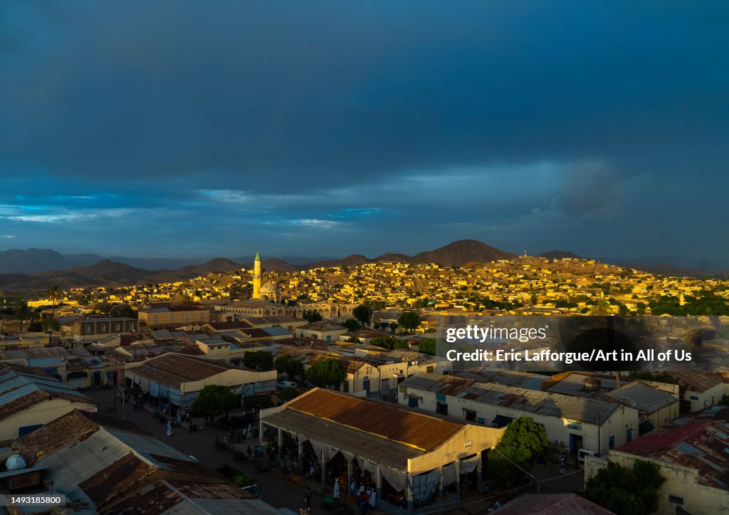 High angle view of the town, Semien-Keih-Bahri, Keren, Eritrea...