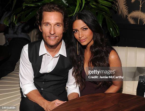 Camila Alves, and Matthew McConaughey attend INC International Concepts Unveils Camila Alves As Brand Ambassador on July 26, 2012 in New York City.
