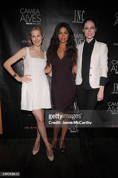 Kelly Rutherford, Camila Alves, and Coco Rocha attend as INC International Concepts Unveils Camila Alves As Brand Ambassador on July 26, 2012 in New...