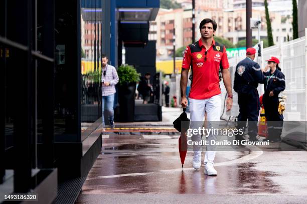 Carlos Sainz of Spain and Ferrari during previews ahead of the F1 Grand Prix of Monaco at Circuit de Monaco on May 25, 2023 in Monte-Carlo, Monaco.