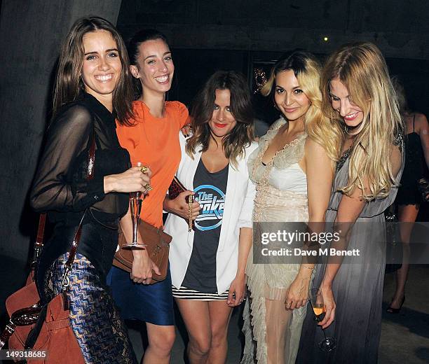 Jade Williams aka Sunday Girl, Laura Jackson, Caroline Flack, Zara Martin and guest attend the Warner Music Group Pre-Olympics Party in the Southern...