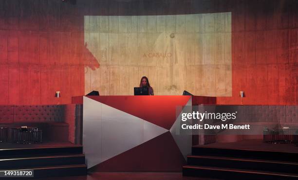 General view of the atmosphere at the Warner Music Group Pre-Olympics Party in the Southern Tanks Gallery at the Tate Modern on July 26, 2012 in...