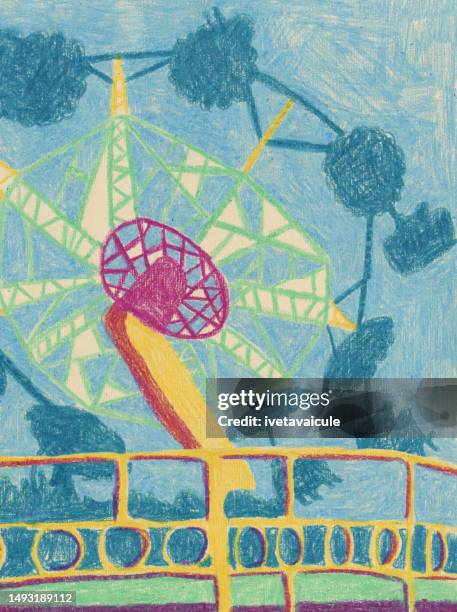 fairground ride - rollercoaster stock illustrations