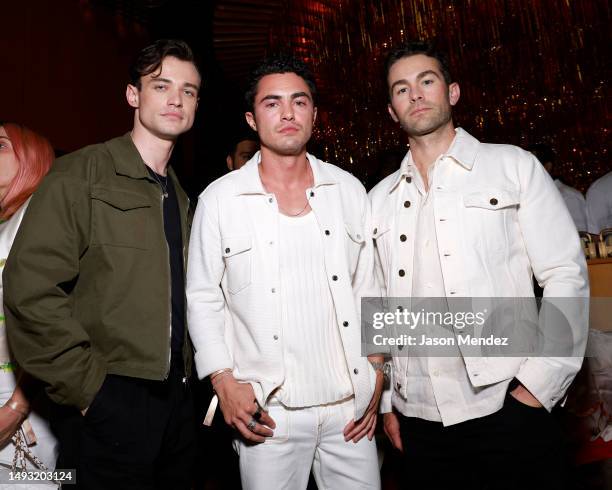 Thomas Doherty, Darren Barnet, and Chace Crawford attend the PATRÓN EL CIELO Star Studded Celebration at New York City's Iconic Boom Boom Room at...