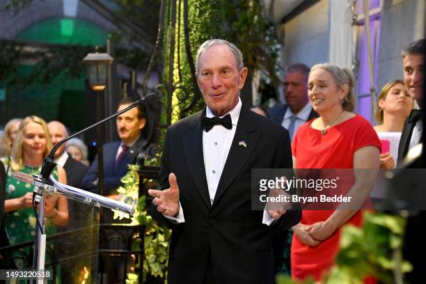 Honoree Michael R. Bloomberg speaks at the Museum of the City of New York's Centennial Gala honoring Michael R. Bloomberg on May 24, 2023 in New York...