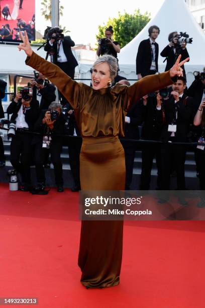 Andie MacDowell attends the "L'Ete Dernier " red carpet during the 76th annual Cannes film festival at Palais des Festivals on May 25, 2023 in...