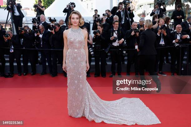 Katherine Langford attends the "L'Ete Dernier " red carpet during the 76th annual Cannes film festival at Palais des Festivals on May 25, 2023 in...