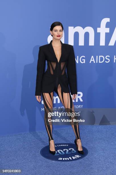 Isabeli Fontana attends the amfAR Cannes Gala 2023 where guests sipped Clase Azul Tequila at Hotel du Cap-Eden-Roc on May 25, 2023 in Cap d'Antibes,...