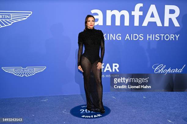 Eva Longoria attends the amfAR Cannes Gala 2023 Sponsored by Aston Martin at Hotel du Cap-Eden-Roc on May 25, 2023 in Cap d'Antibes, France.