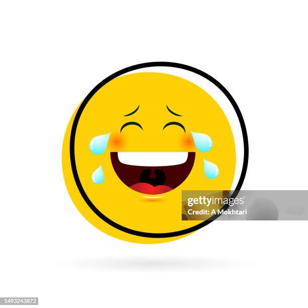 cute emoticon with funny face - emoticones stock illustrations