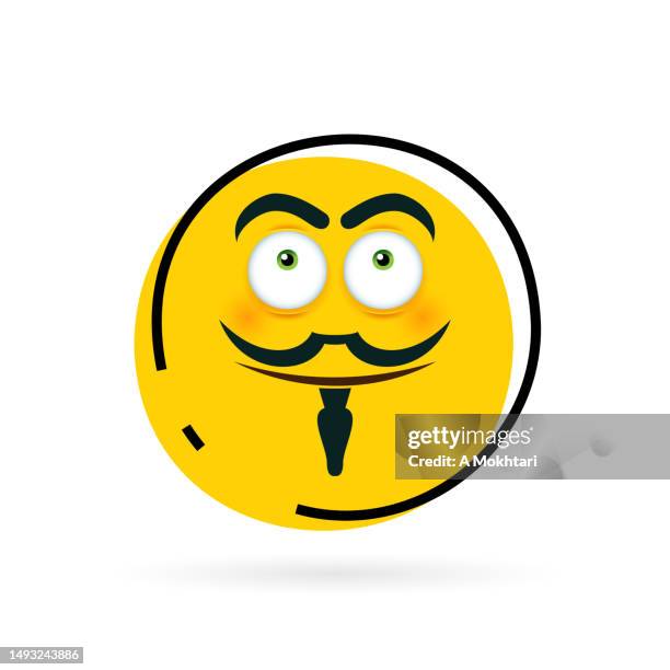 cute emoticon with funny face - emoticones stock illustrations