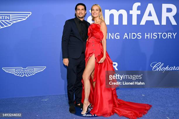 Benjamin Larretche and Petra Nemcova attends the amfAR Cannes Gala 2023 Sponsored by Aston Martin at Hotel du Cap-Eden-Roc on May 25, 2023 in Cap...