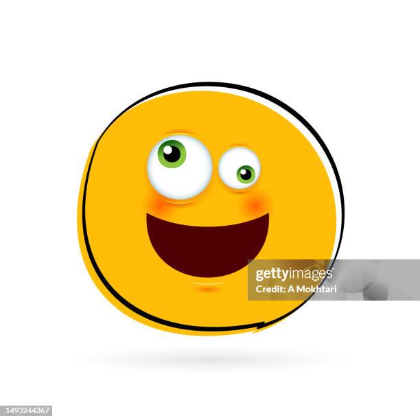 strabismus emoticon. - emoticones stock illustrations