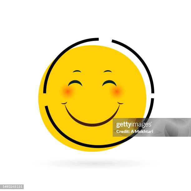 cute emoticon with funny face - emoticones stock illustrations