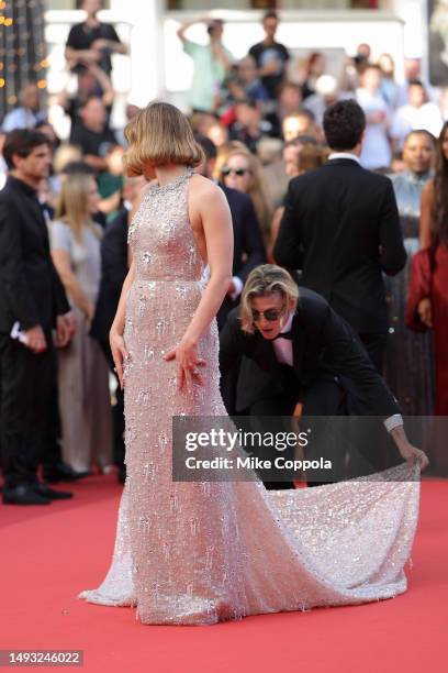 Katherine Langford attends the "L'Ete Dernier " red carpet during the 76th annual Cannes film festival at Palais des Festivals on May 25, 2023 in...