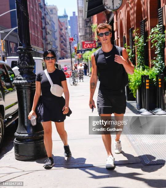 Camila Cabello and Shawn Mendes are seen on May 25, 2023 in New York City.