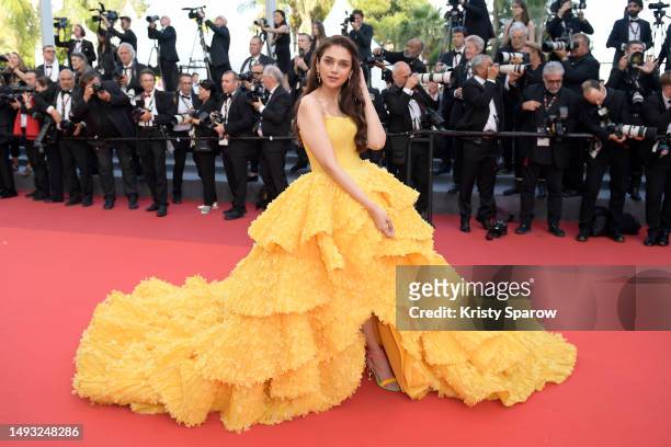 Aditi Rao Hydari attends the "L'Ete Dernier " red carpet during the 76th annual Cannes film festival at Palais des Festivals on May 25, 2023 in...