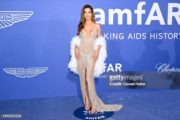 Alessandra Ambrosio attends the amfAR Cannes Gala 2023 Sponsored by Aston Martin at Hotel du Cap-Eden-Roc on May 25, 2023 in Cap d'Antibes, France.