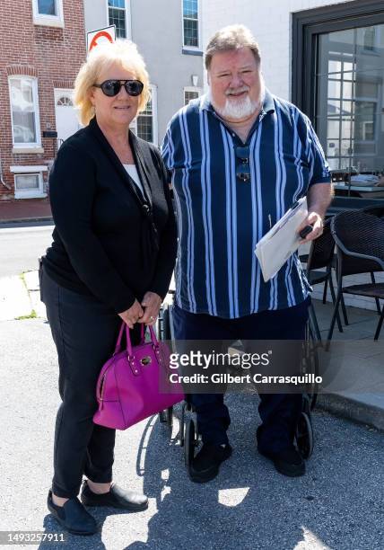 April Margera and Phil Margera are seen leaving the Chester County Justice Center on May 25, 2023 in Chester County, Pennsylvania.