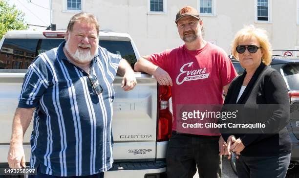 Phil Margera, musician Jess Margera and April Margera are seen leaving the Chester County Justice Center on May 25, 2023 in Chester County,...