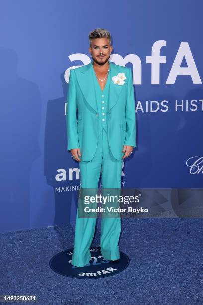 Adam Lambert attends the amfAR Cannes Gala 2023 where guests sipped Clase Azul Tequila at Hotel du Cap-Eden-Roc on May 25, 2023 in Cap d'Antibes,...