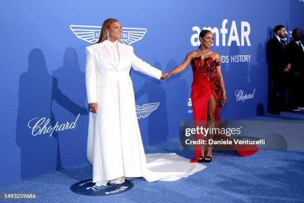 Queen Latifah and Eboni Nichols attend the amfAR Cannes Gala 2023 at Hotel du Cap-Eden-Roc on May 25, 2023 in Cap d'Antibes, France.