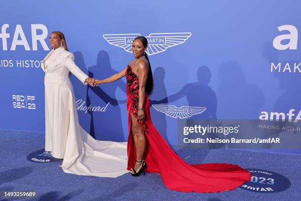 Queen Latifah and Eboni Nichols attend the amfAR Cannes Gala 2023 at Hotel du Cap-Eden-Roc on May 25, 2023 in Cap d'Antibes, France.