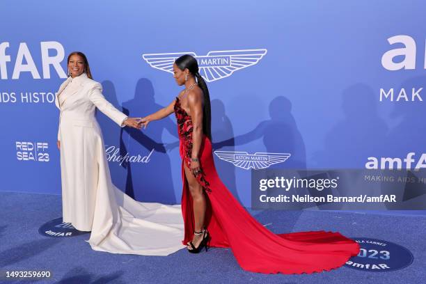 Queen Latifah and Eboni Nichols attend the amfAR Cannes Gala 2023 at Hotel du Cap-Eden-Roc on May 25, 2023 in Cap d'Antibes, France.