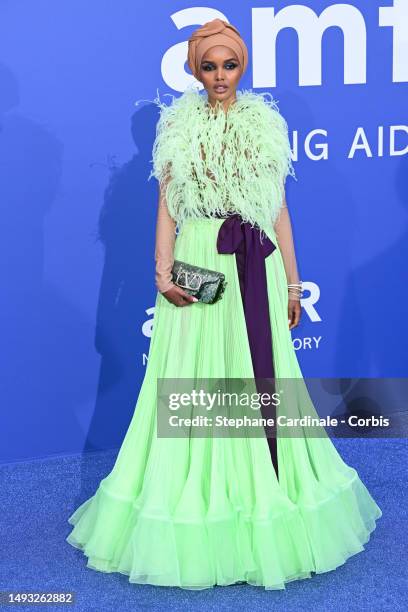 Halima Aden attends the amfAR Cannes Gala 2023 at Hotel du Cap-Eden-Roc on May 25, 2023 in Cap d'Antibes, France.