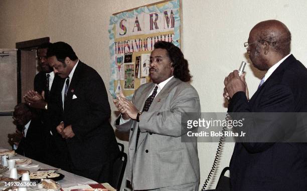 Rev. Jesse Jackson and Rev. Al Sharpton met with Church leaders at True-Ways Baptist Church to discuss Anti-Affirmative Action, January 10, 1995 in...