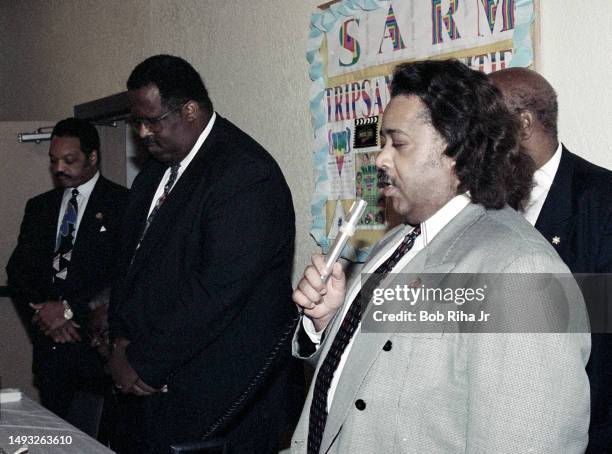 Rev. Jesse Jackson and Rev. Al Sharpton met with Church leaders at True-Ways Baptist Church to discuss Anti-Affirmative Action, January 10, 1995 in...