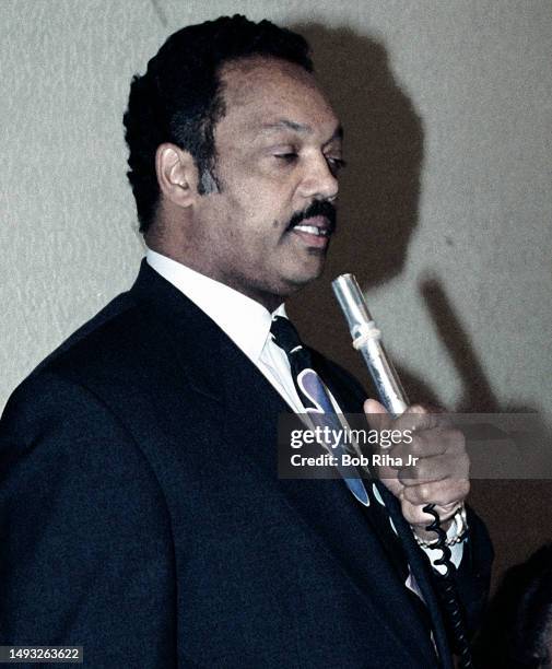 Rev. Jesse Jackson and Rev. Al Sharpton met with Church leaders at True-Ways Baptist Church to discuss Anti-Affirmative Action, January 10, 1995 in...