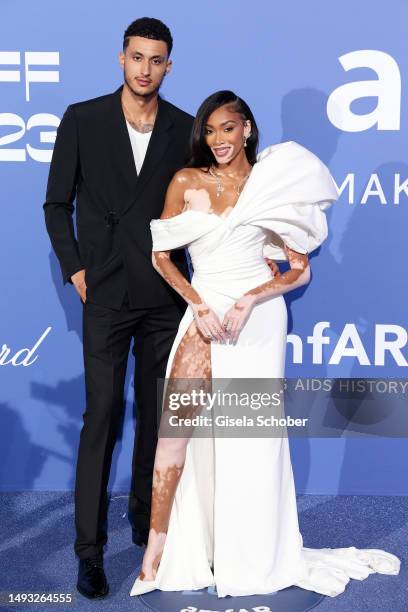 Kyle Kuzma and Winnie Harlow attend the amfAR Cannes Gala 2023 at Hotel du Cap-Eden-Roc on May 25, 2023 in Cap d'Antibes, France.