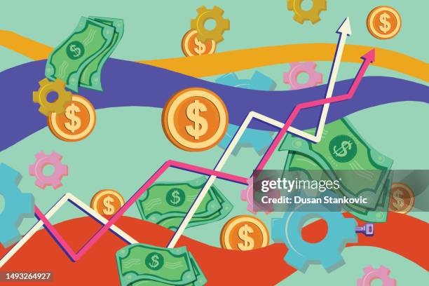 ilustrações de stock, clip art, desenhos animados e ícones de money finance growth chart graph - taxa de câmbio