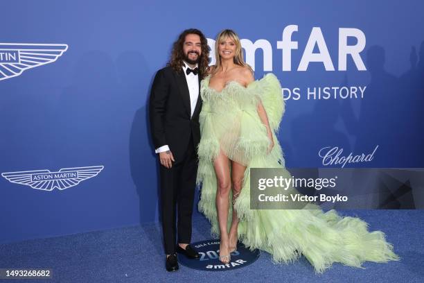 Tom Kaulitz and Heidi Klum attend the amfAR Cannes Gala 2023 where guests sipped Clase Azul Tequila at Hotel du Cap-Eden-Roc on May 25, 2023 in Cap...