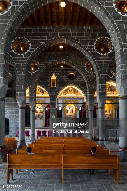 surp giragos armenian church or st. kyriakos church is located in the sur district of diyarbakır in southeastern turkey. - coptic stock pictures, royalty-free photos & images