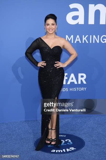 Sunny Leone attends the amfAR Cannes Gala 2023 at Hotel du Cap-Eden-Roc on May 25, 2023 in Cap d'Antibes, France.