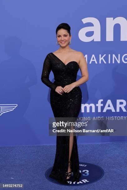 Sunny Leone attends the amfAR Cannes Gala 2023 at Hotel du Cap-Eden-Roc on May 25, 2023 in Cap d'Antibes, France.
