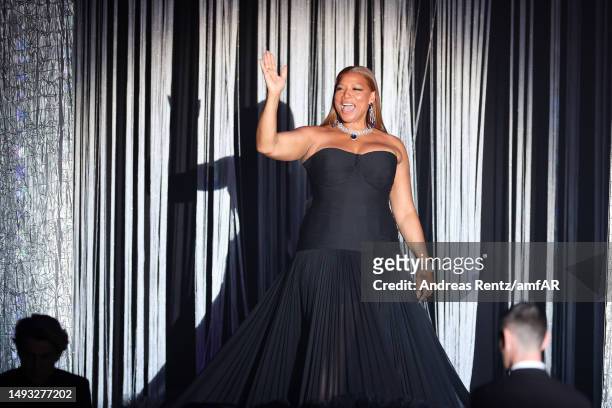 Queen Latifah speaks on stage during the amfAR Cannes Gala 2023 at Hotel du Cap-Eden-Roc on May 25, 2023 in Cap d'Antibes, France.