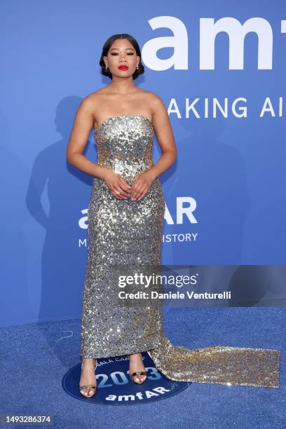 Storm Reid attends amfAR Gala 2023 Presented by The Red Sea International Film Festival during The 76th Annual Cannes Film Festival on May 25, 2023...