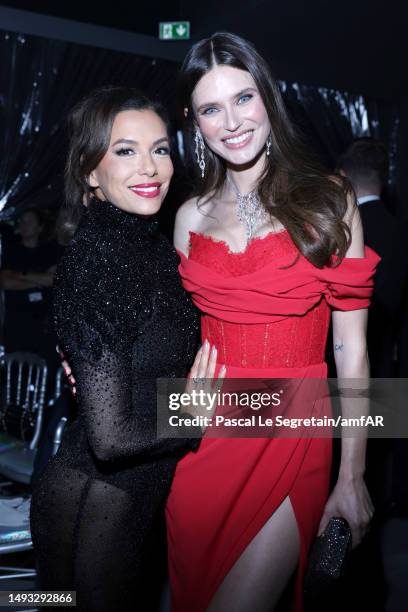 Eva Longoria and Bianca Balti attend the amfAR Cannes Gala 2023 at Hotel du Cap-Eden-Roc on May 25, 2023 in Cap d'Antibes, France.