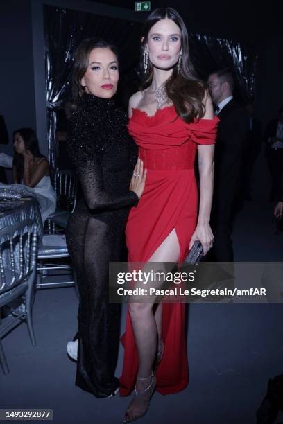 Eva Longoria and Bianca Balti attend the amfAR Cannes Gala 2023 at Hotel du Cap-Eden-Roc on May 25, 2023 in Cap d'Antibes, France.