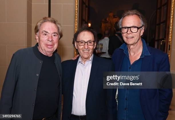 Lord Andrew Lloyd Webber, Lyricist Don Black and Jonathan Kent attend the "Aspects of Love" opening night post-show party at Theatre Royal on May 25,...