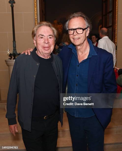 Lord Andrew Lloyd Webber and Jonathan Kent attend the "Aspects of Love" opening night post-show party at Theatre Royal on May 25, 2023 in London,...